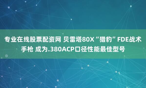专业在线股票配资网 贝雷塔80X“猎豹”FDE战术手枪 成为.380ACP口径性能最佳型号