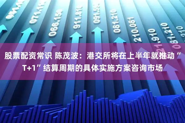 股票配资常识 陈茂波：港交所将在上半年就推动“T+1”结算周期的具体实施方案咨询市场
