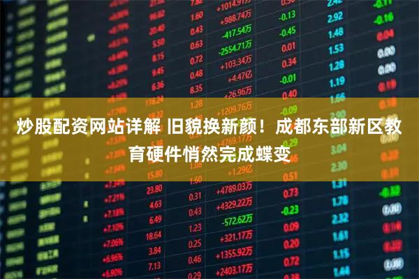 炒股配资网站详解 旧貌换新颜!成都东部新区教育硬件悄然完成蝶变
